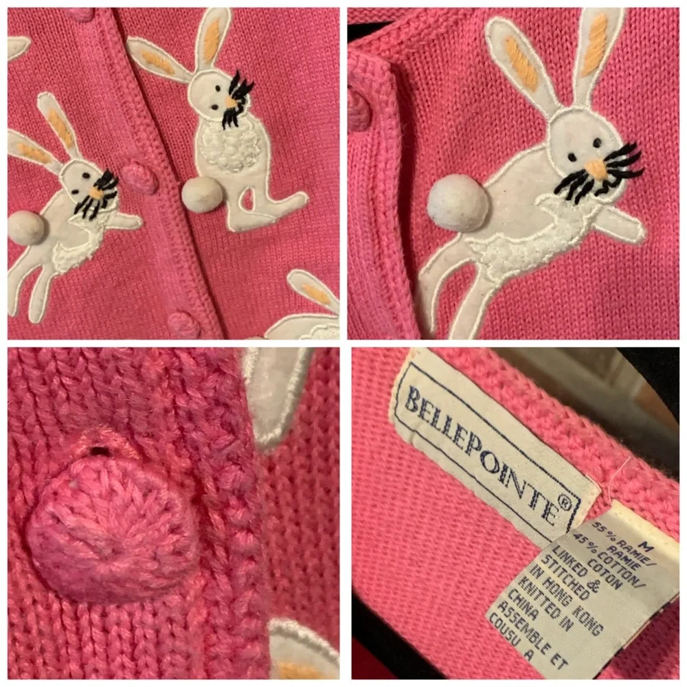 SOLD  90s Easter Bunny bellepointe sweater - Picture 8 of 9